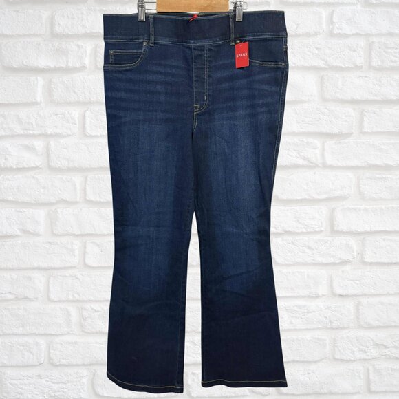 NWT Spanx EveryWear Flare Jeans 1X Midnight High Rise Tummy Control TummyTamer - Picture 3 of 8